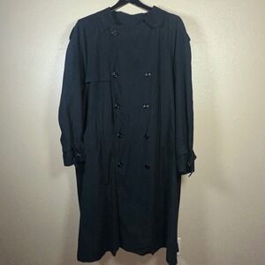 London Fog Men's Black Double Breasted Trench Coat Size‎ 48 Regular